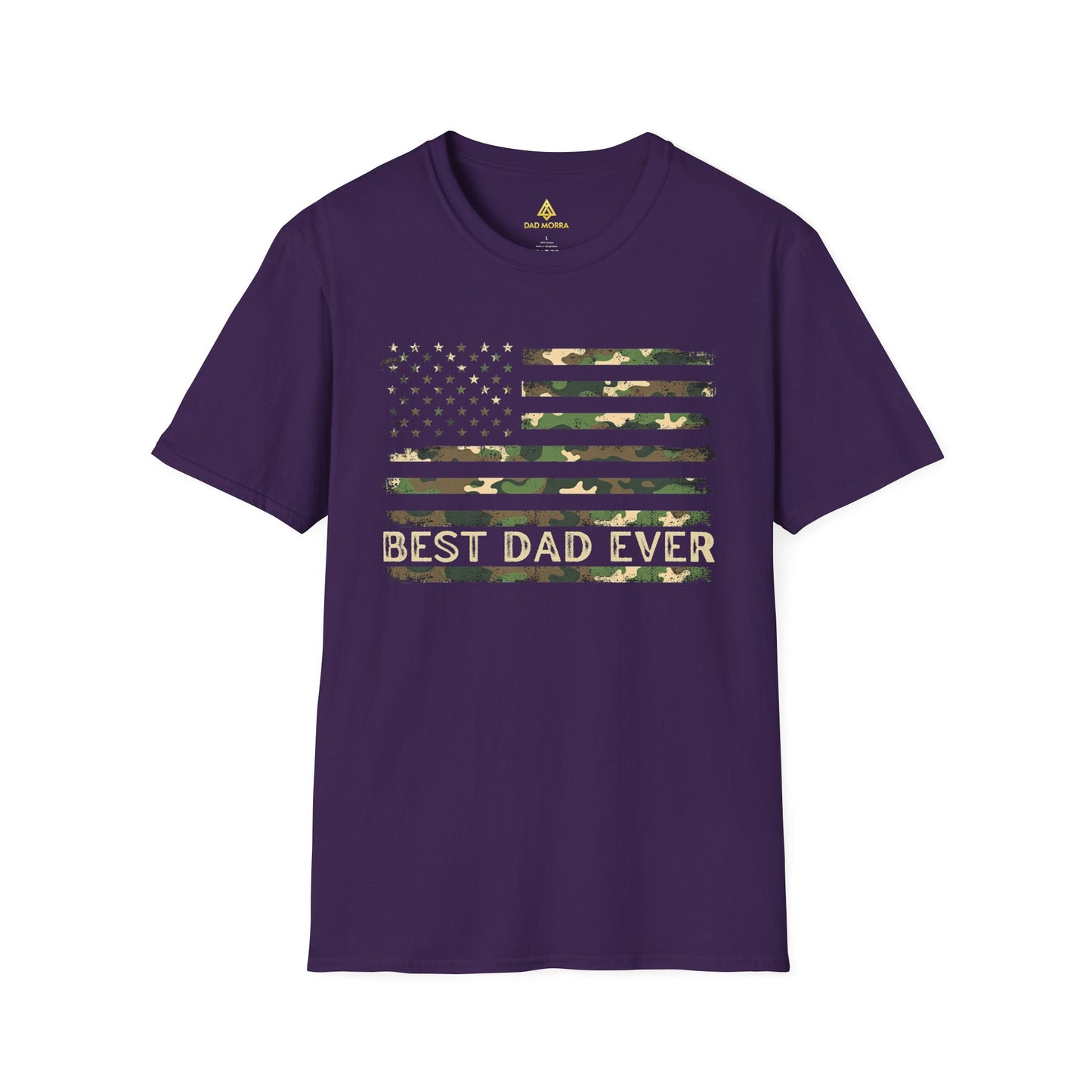 Best Dad Ever Camo American Flag T-Shirt