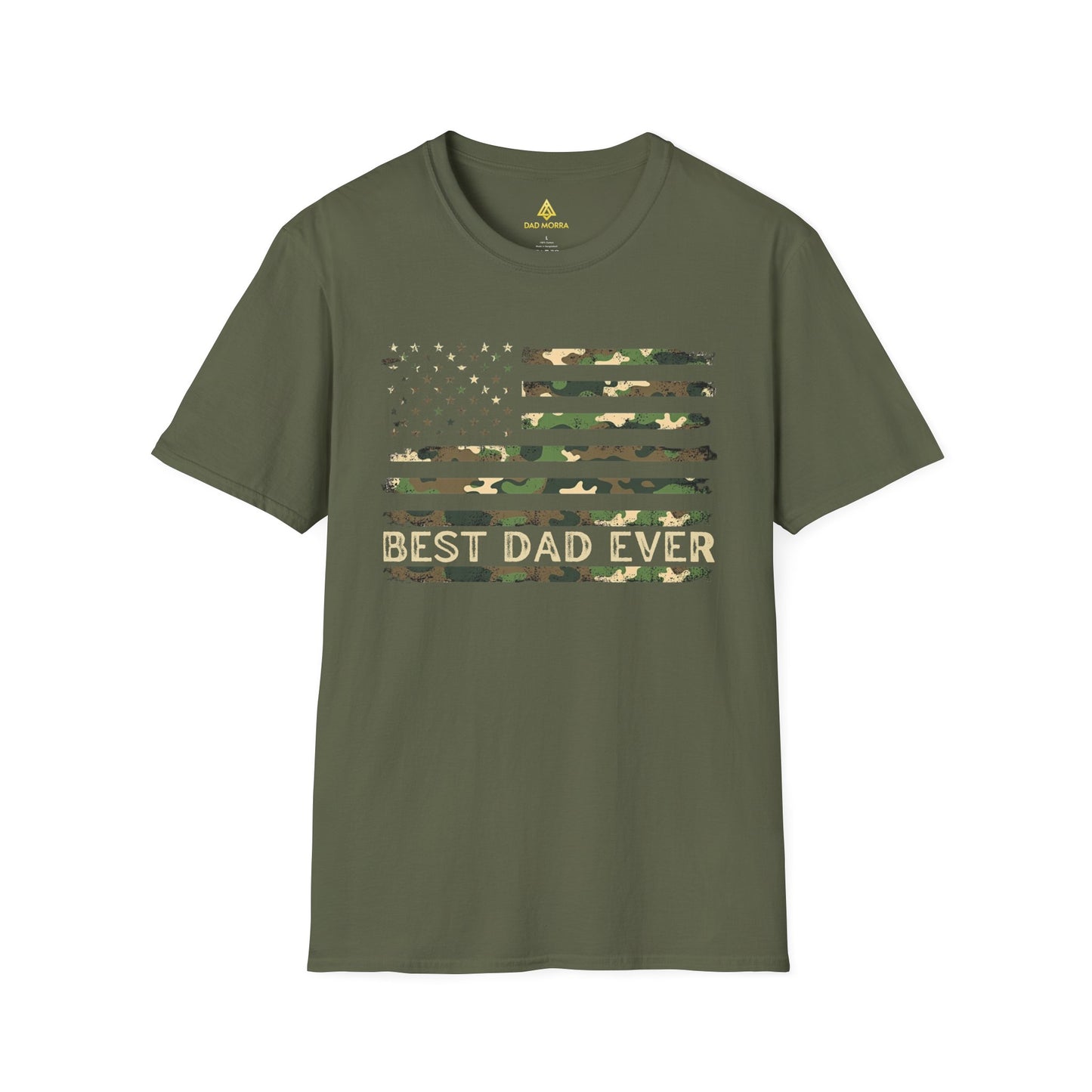 Best Dad Ever Camo American Flag T-Shirt