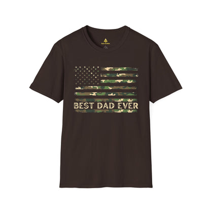 Best Dad Ever Camo American Flag T-Shirt