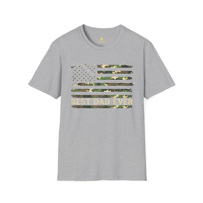 Best Dad Ever Camo American Flag T-Shirt