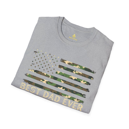 Best Dad Ever Camo American Flag T-Shirt